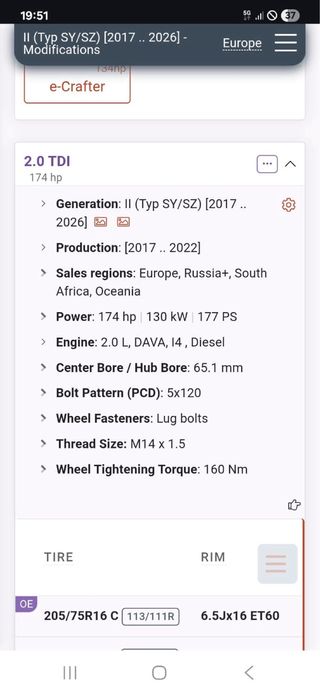 Ruedas VW Crafter