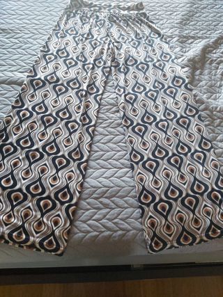 Pantaloni a palazzo donna stampa geometrica tg.U.