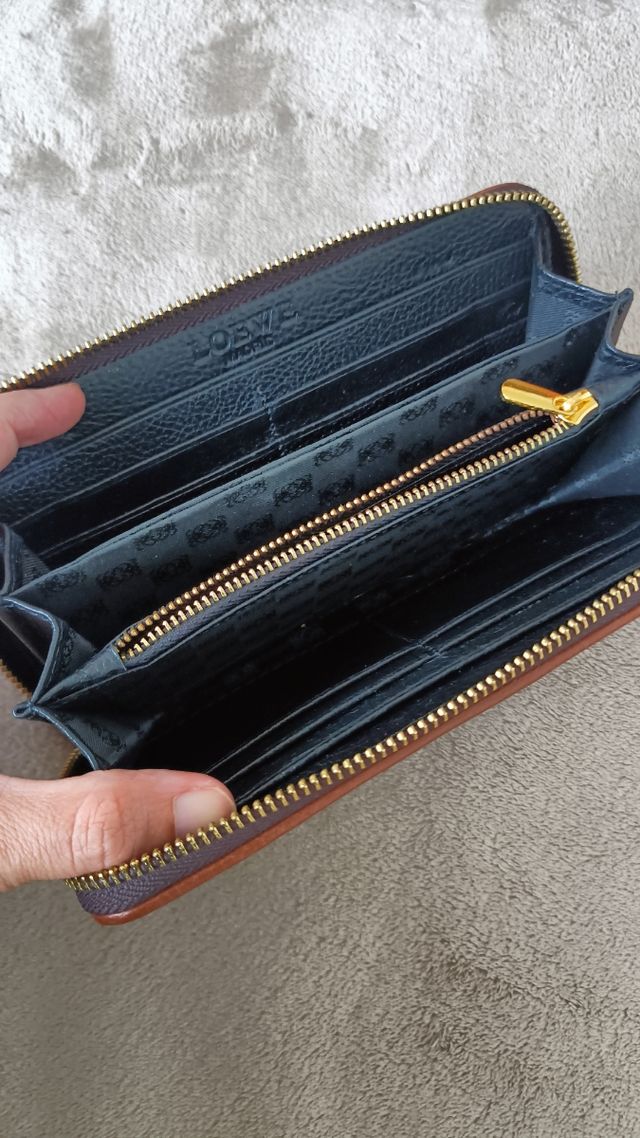 Cartera/monedero Loewe piel marrón y negra