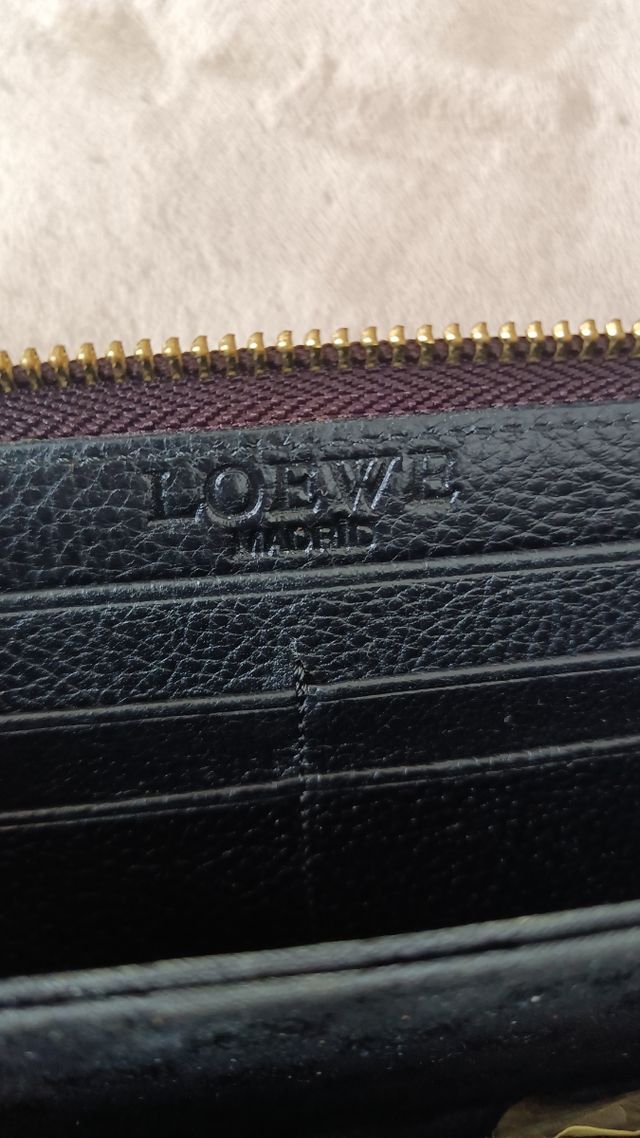 Cartera/monedero Loewe piel marrón y negra
