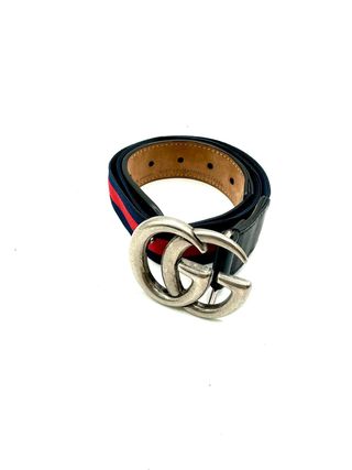 Cinturón Gucci elástico azul y rojo