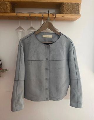 Chaqueta Zara antelina gris