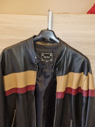 Giacca Vera Pelle Bicolore Made in Italy