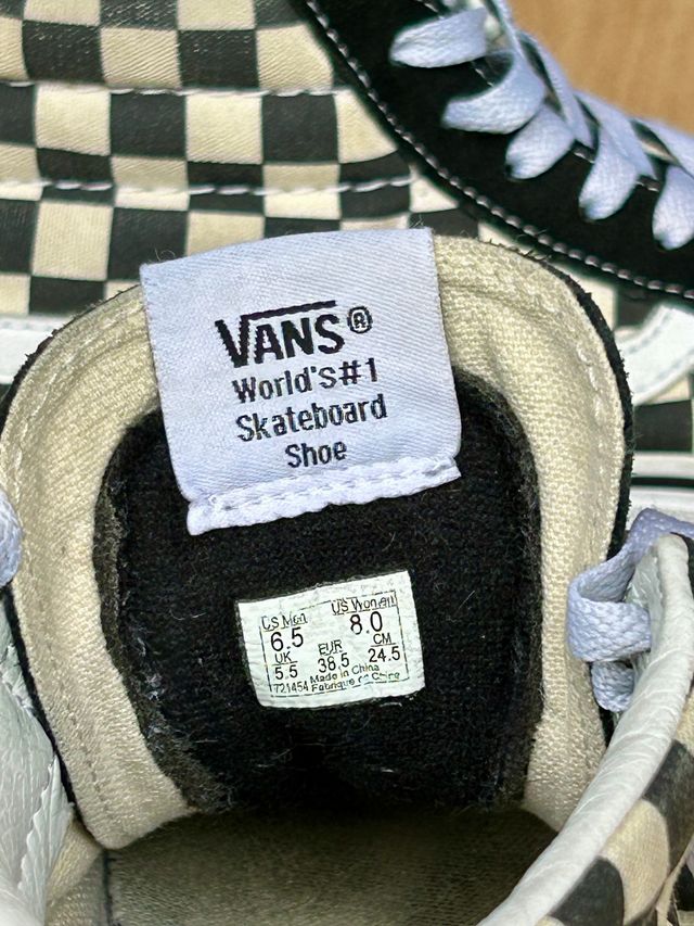 Zapatillas Vans 38,5 Sk8-Hi Checkerboard negro