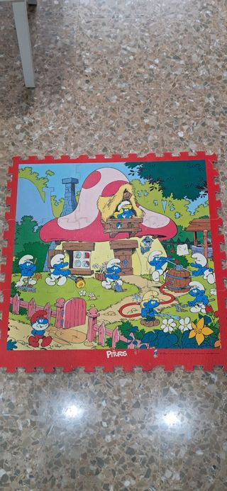 Puzzle de suelo infantil Los Pitufos