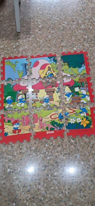 Puzzle de suelo infantil Los Pitufos