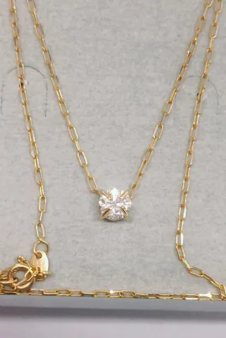 Collar Oro 18k Diamante Natural 