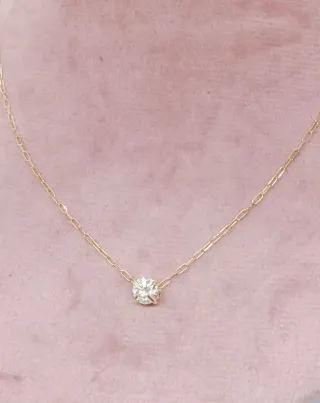 Collar Oro 18k Diamante Natural 