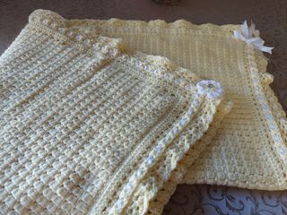 Copertina neonato uncinetto gialla