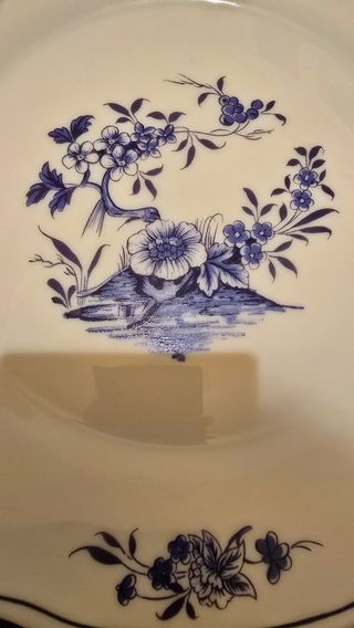 2 Platos Kalinca Arcopal Azul y Blanco