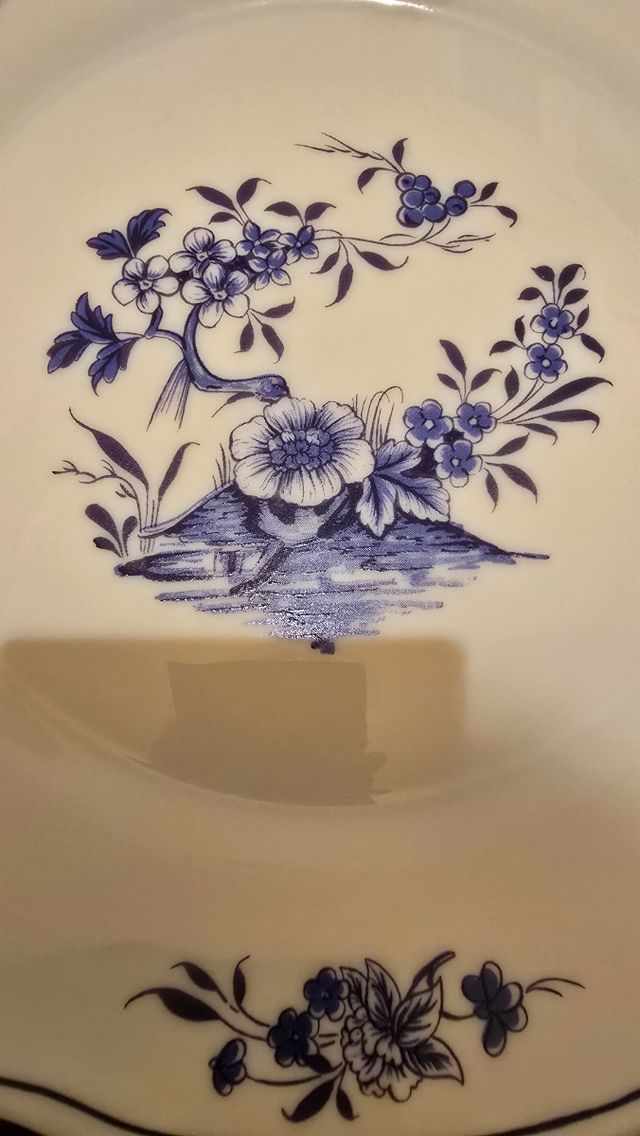 2 Platos Kalinca Arcopal Azul y Blanco