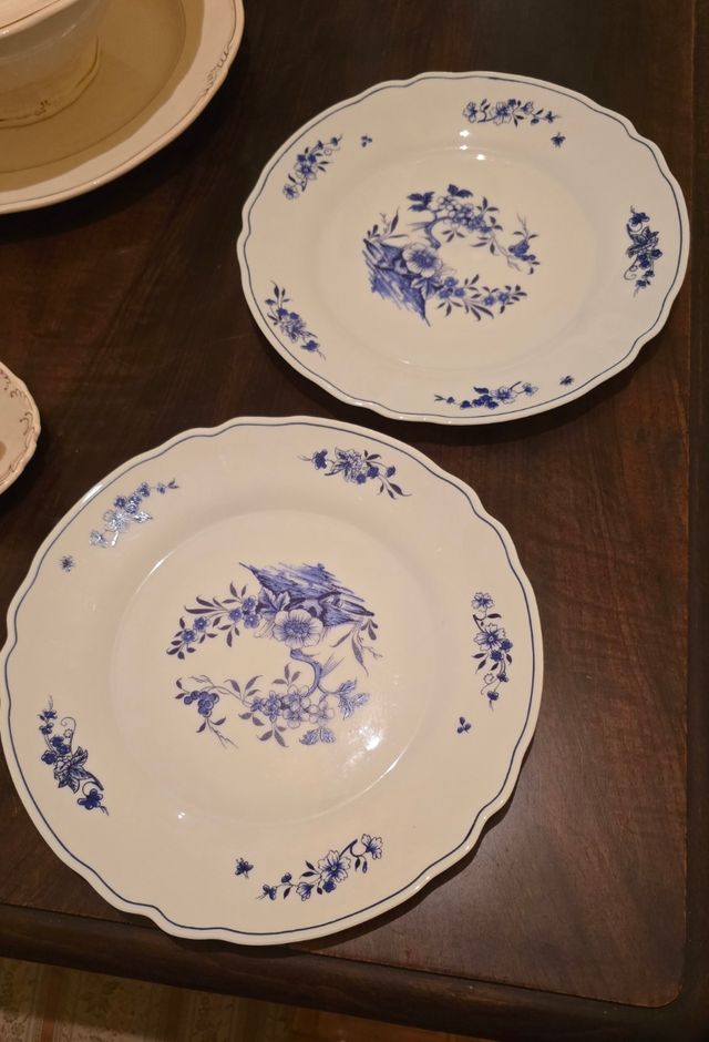 2 Platos Kalinca Arcopal Azul y Blanco