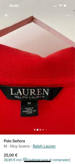 Polo Ralph Lauren Mujer Talla M Rojo