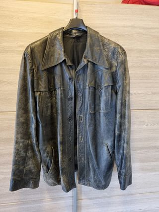 Giacca in pelle nera vintage