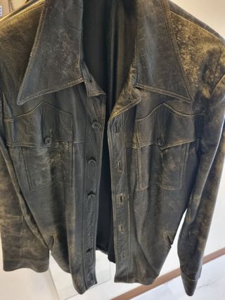 Giacca in pelle nera vintage