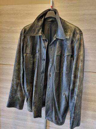 Giacca in pelle nera vintage