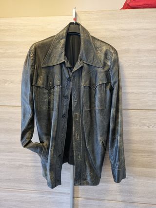 Giacca in pelle nera vintage