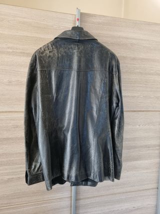 Giacca in pelle nera vintage