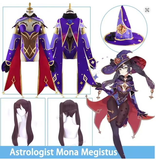 COSTUME COSPLAY PARRUCCA MONA MEGISTUS GENSHIN M