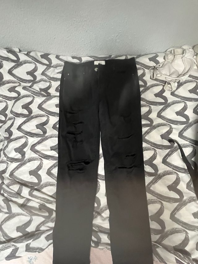 Vaqueros negro largo