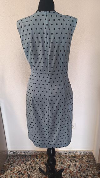 Vestido fiesta lunares azul