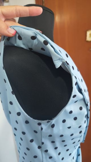 Vestido fiesta lunares azul