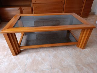 Mesa de centro madera y cristal