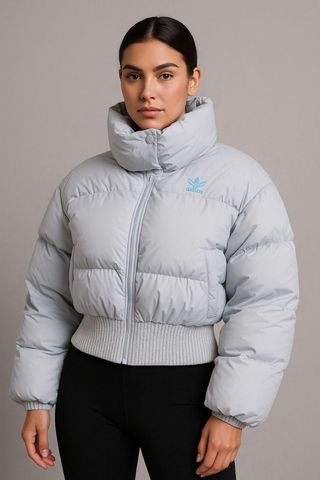 Plumífero Adidas Azul y Blanco