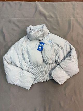Plumífero Adidas Azul y Blanco
