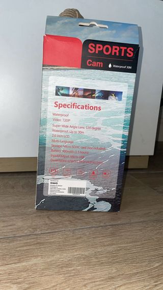 Cámara Deportiva HD 2 Pantalla Impermeable