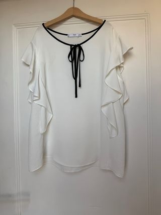 Camicia bianca Mango con fiocco