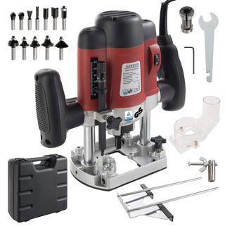 Fresadora Arebos 1200W + 12 brocas + maletín