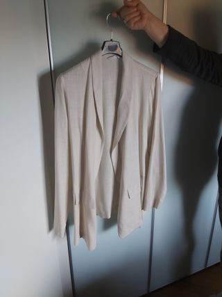 Giacca donna misto lino beige chiaro tg.XL.