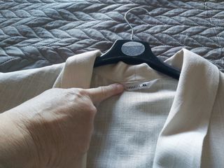 Giacca donna misto lino beige chiaro tg.XL.