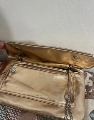 2 Bolsos Morado y Dorado Fiesta 
