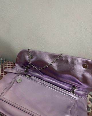 2 Bolsos Morado y Dorado Fiesta 