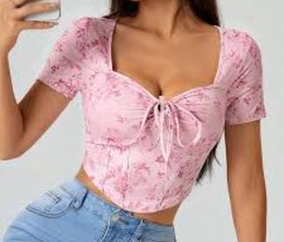 Camiseta rosa de manga corta