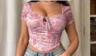 Camiseta rosa de manga corta