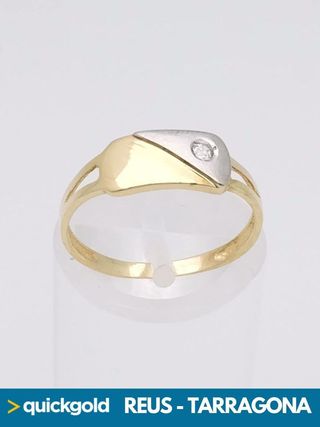 035-01-00594 ANILLO ORO 18K BICOLOR  T12