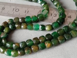 Cuentas de Mica Piedra Natural Verde Facetadas