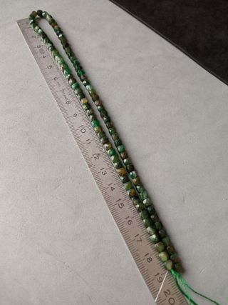 Cuentas de Mica Piedra Natural Verde Facetadas