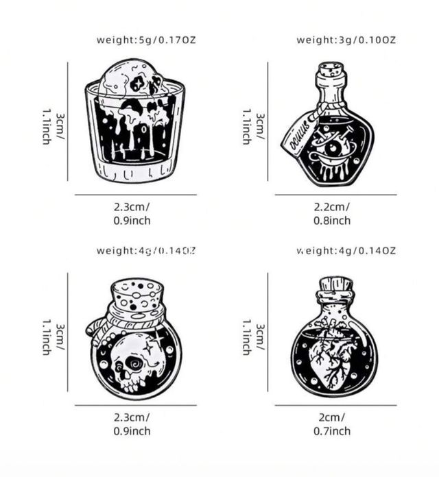 pins variados de calaveras y brujas 