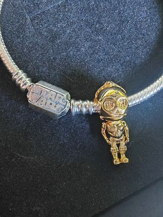 Lote 2 Charms C3PO Star Wars y Minnie doble Plata 