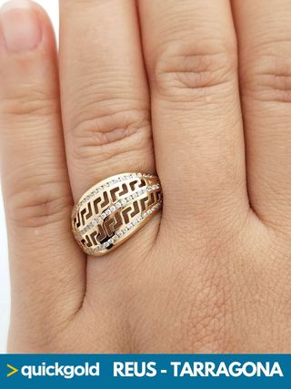 035-01-00552 ANILLO DE ORO DE 18K  ONDAS  T15 