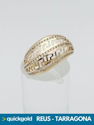 035-01-00552 ANILLO DE ORO DE 18K  ONDAS  T15 