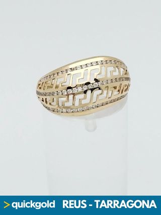 035-01-00552 ANILLO DE ORO DE 18K  ONDAS  T15 