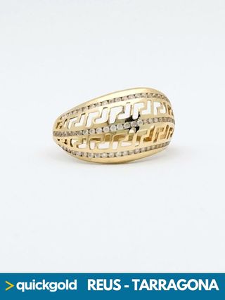 035-01-00552 ANILLO DE ORO DE 18K  ONDAS  T15 