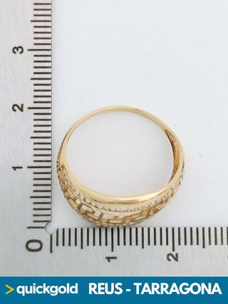 035-01-00552 ANILLO DE ORO DE 18K  ONDAS  T15 