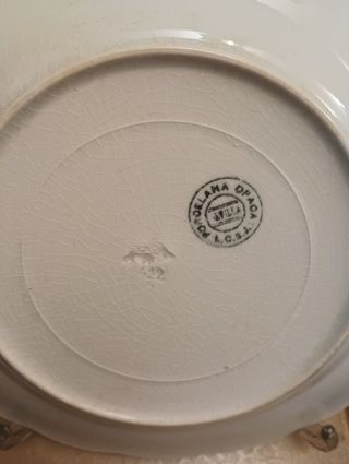 8 Platos y Fuente China Opaca LCSJ Sevilla