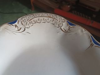 8 Platos y Fuente China Opaca LCSJ Sevilla